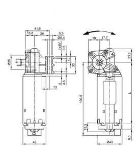 Schneckengetriebemotor Abmessungen